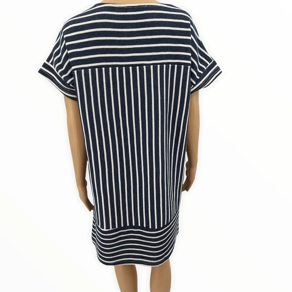 Fab’rik Navy/White Stripe Dress Size Large